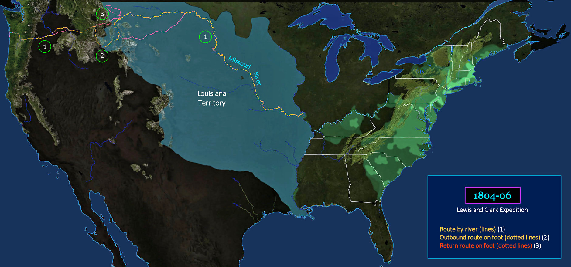 Lewis and Clark Expedition, 1804-06 map